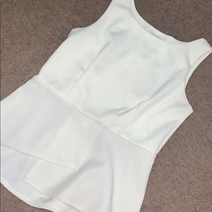 White peplum top